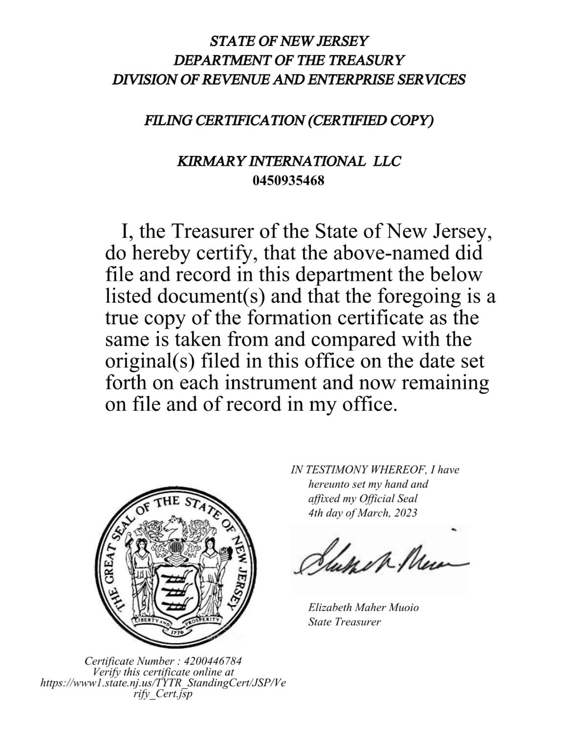Certificate 1